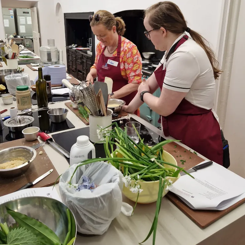 culinary students at work