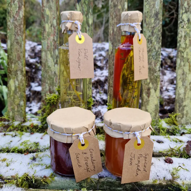 herb oil vinegar cranberry pumpkin