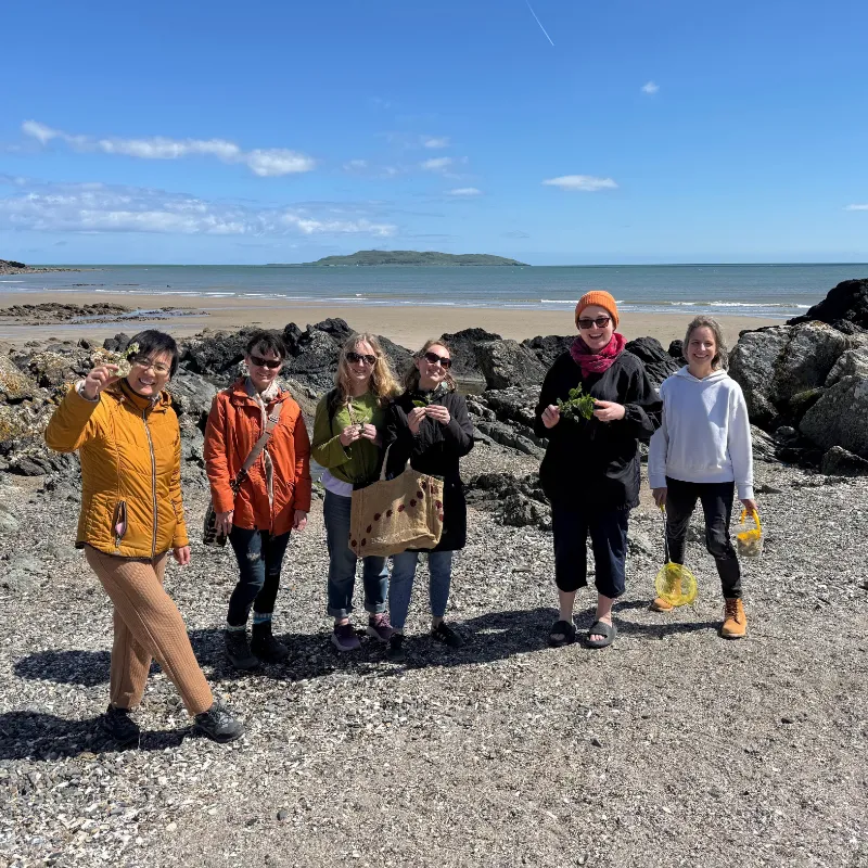seashore foraging with plants